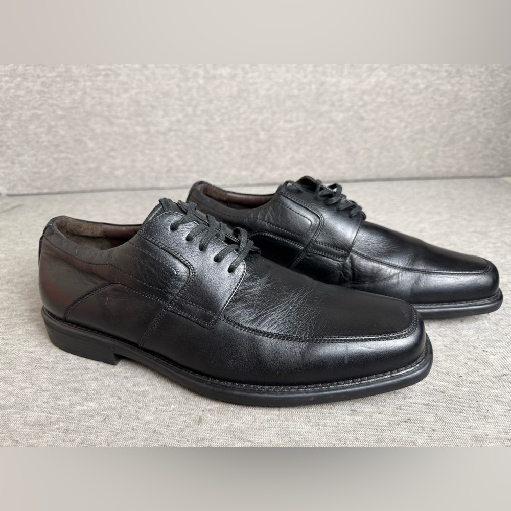 MENS JOHNSTON & MURPHY 20-2575 BLACK FLEX LEATHER LACE-UP SHOES SZ 9.5